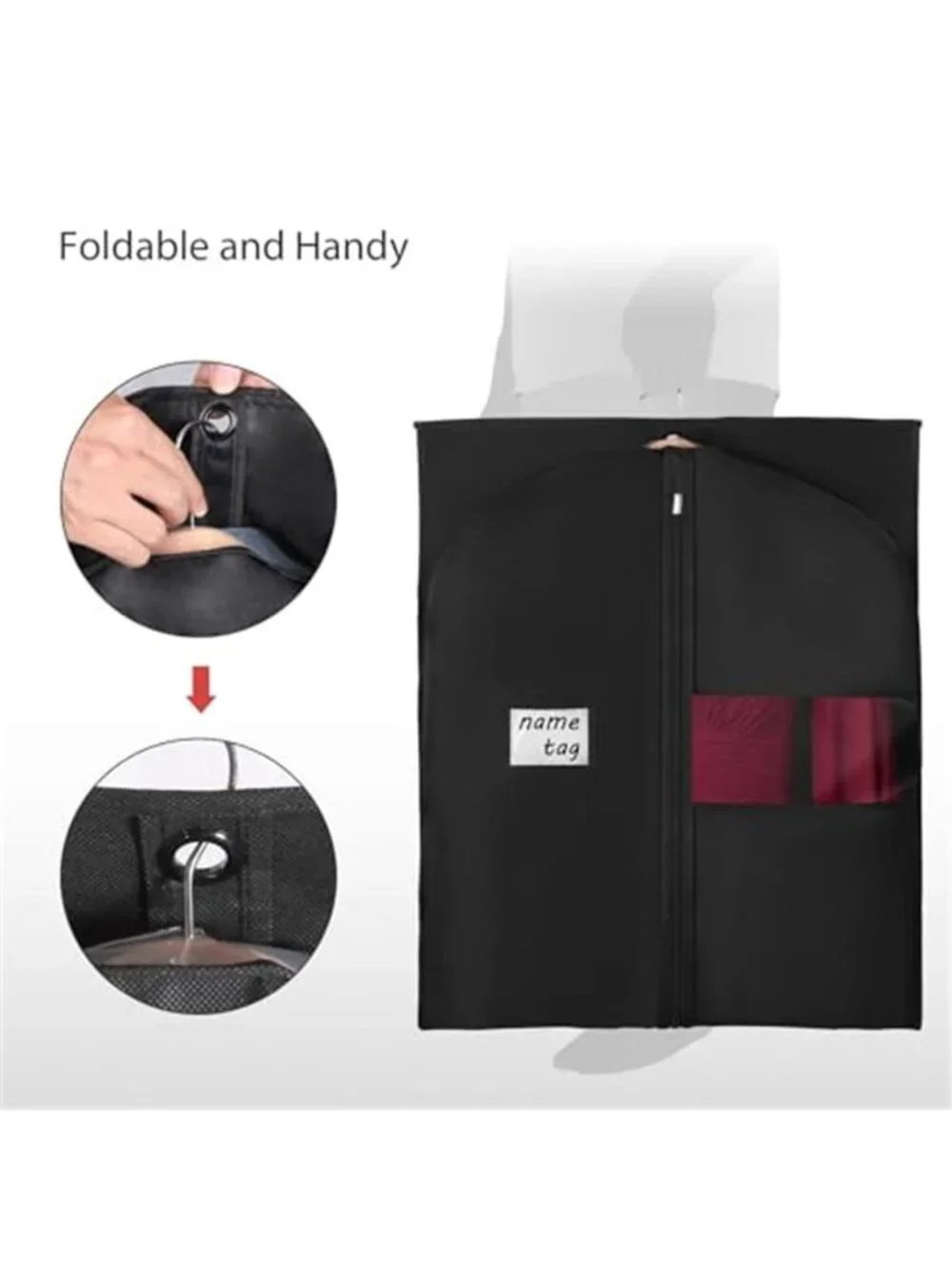 Garment Bags 10 Pack Hanging Clothes Storage Suit Dress Coat Covers Zipper Black